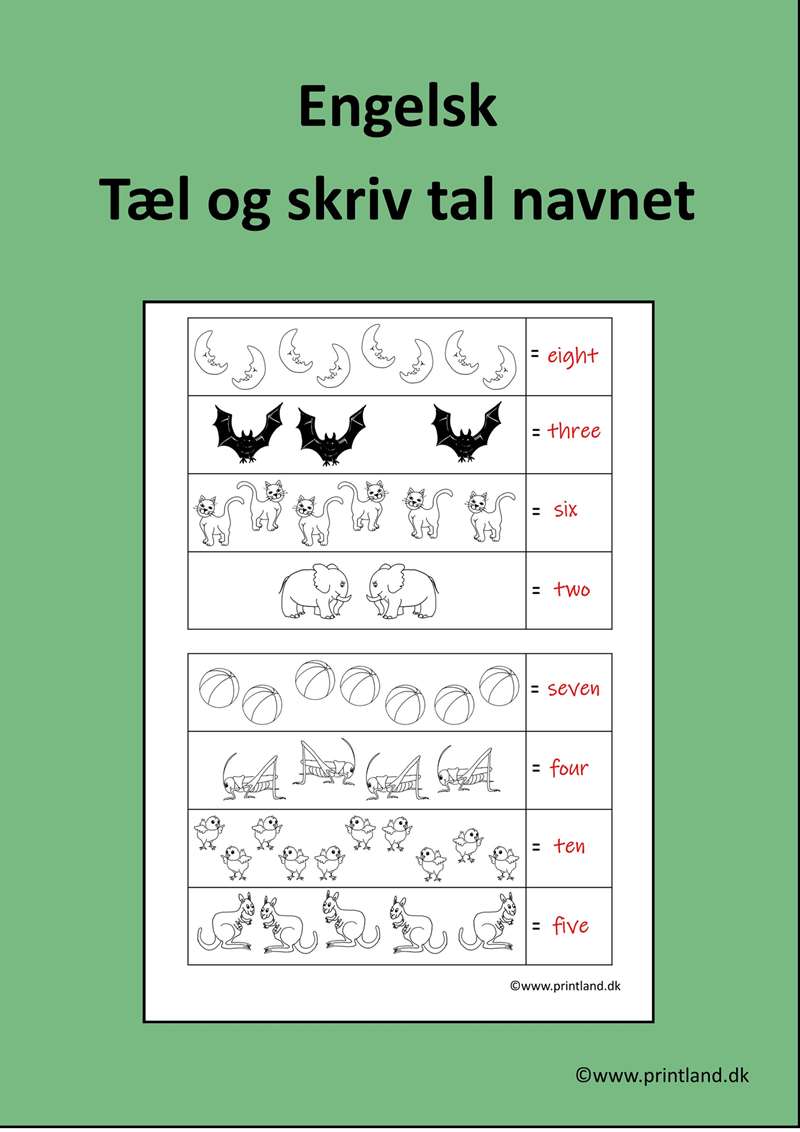 a14 tæl og skriv talnavnet